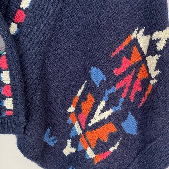 THURSDAY Island Aztec Design Sweater Shawl Cape Style Women’s Size Medium - Picture 3 of 8